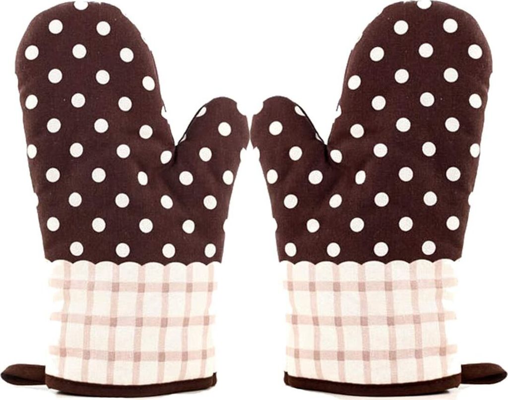 Ofenhandschuhe Baumwolle 2er Set bis zu 180 °C - Hitzebeständige BBQ Grillhandschuhe, Backofen Handschuhe,Schwarz