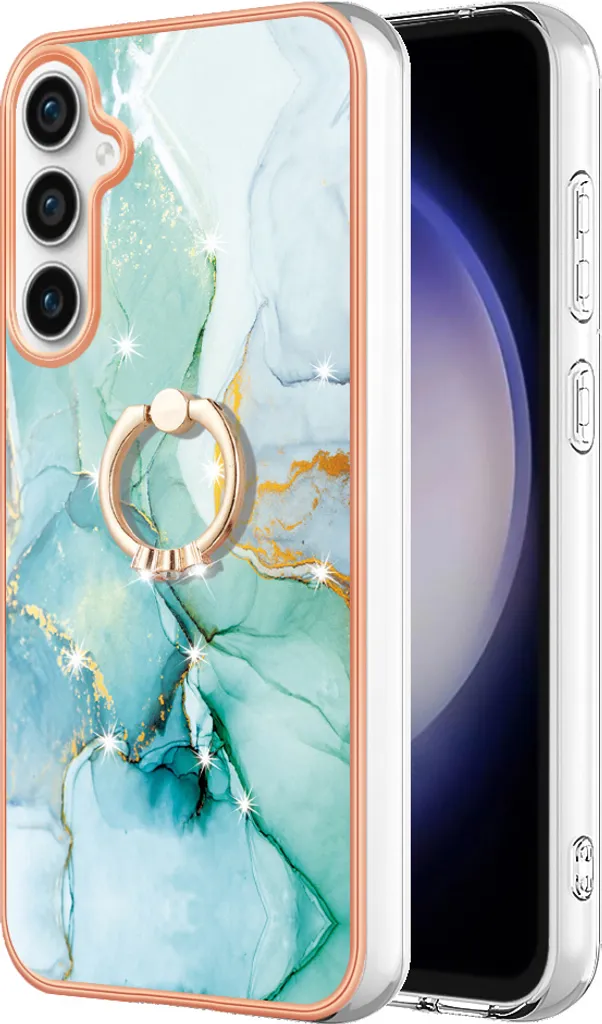 Samsung S23 FE Case Marble Caffè: Silicone con Kickstand ad Anello