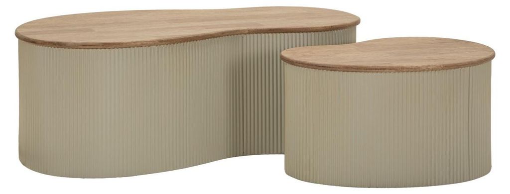 Frankfurt Couchtische weiß — Paar aus Holz und Metall