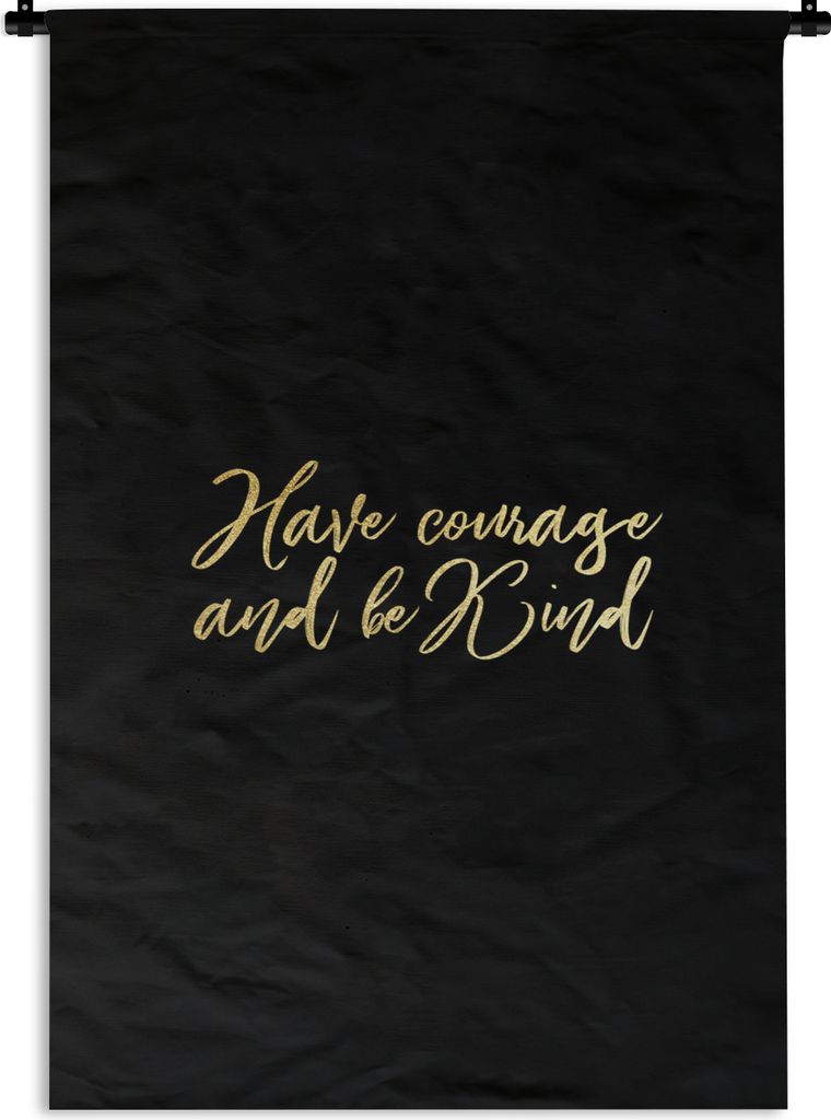 MuchoWow Wandteppich Wandbehang Zitate - Selbstvertrauen - Gold - Schwarz 60x90 cm Tapisserie Dekoration Wandtuch - Foto-Teppich - Abwaschbar