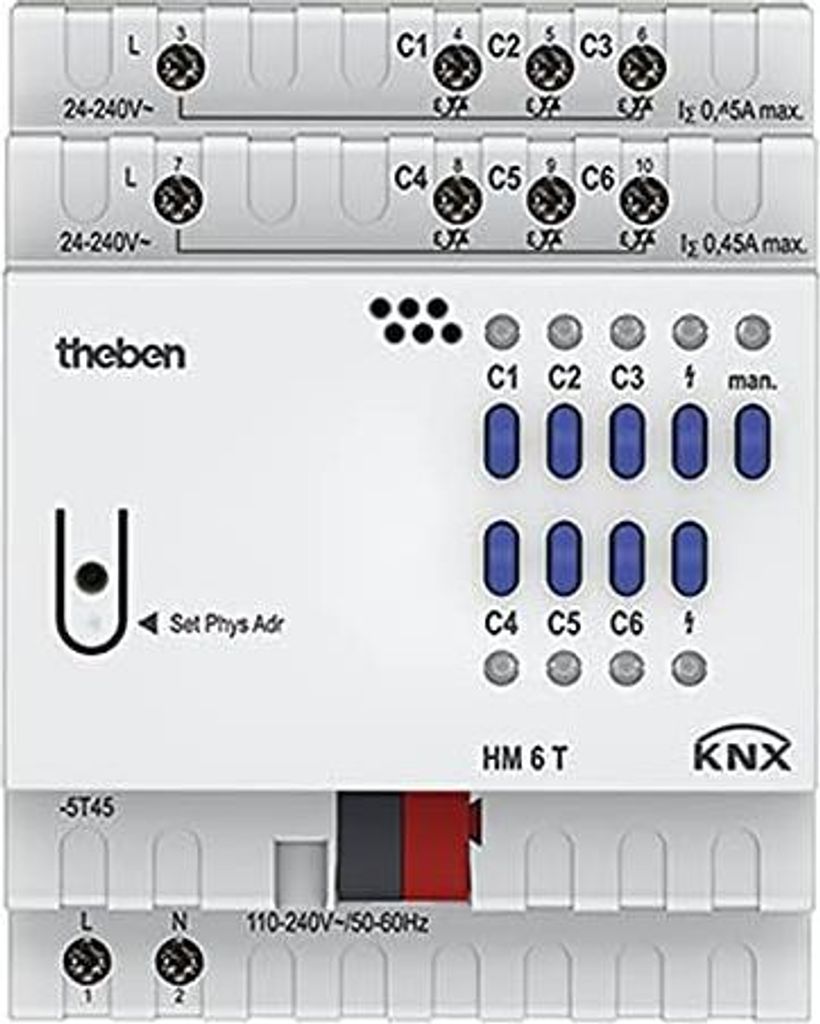 Theben HM 6 T KNX Heizungsaktor für 6 Heizkreise mit therm. Stellantrieben