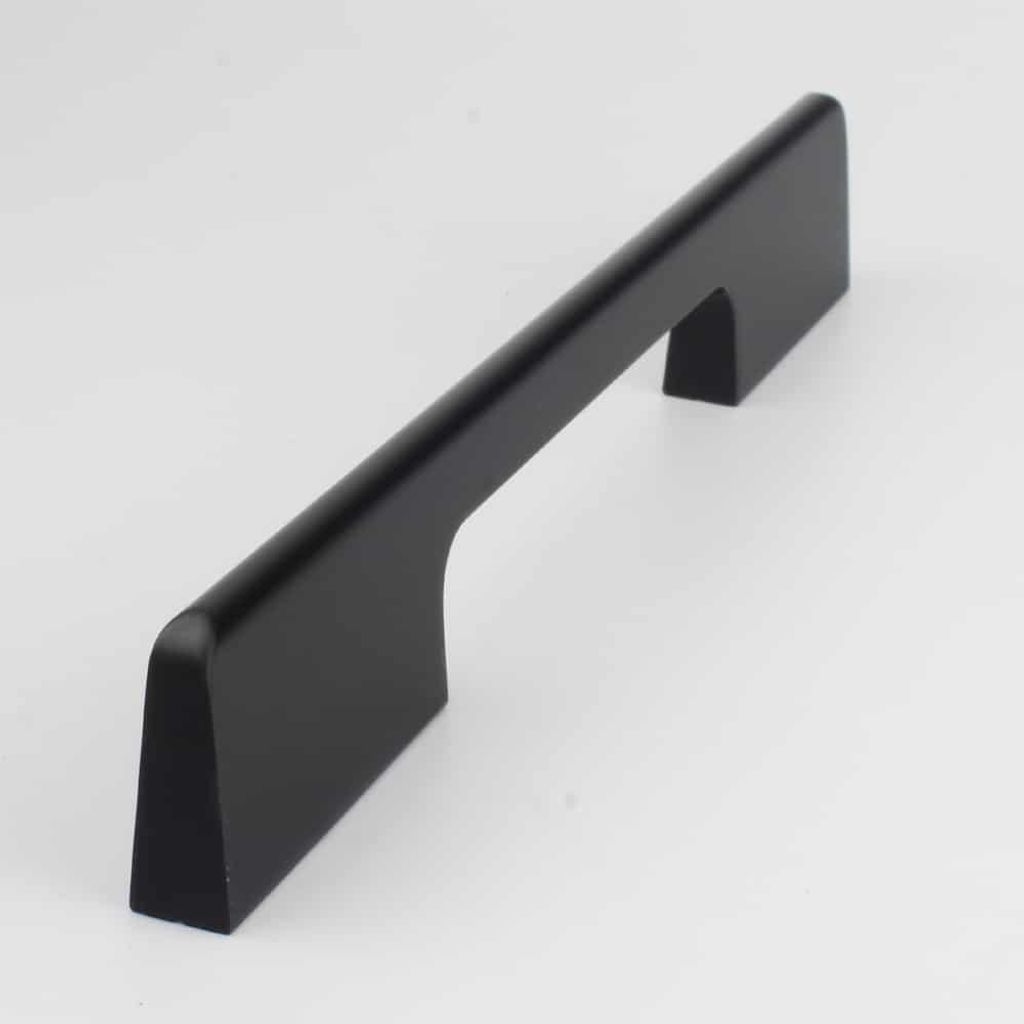 Handgriffshop Agnes Möbelgriff Schwarz 128 mm Küchengriff Schrankgriff Schubladengriff Möbelbeschlag Lochabstand 128mm Griff Schwarz-Matt