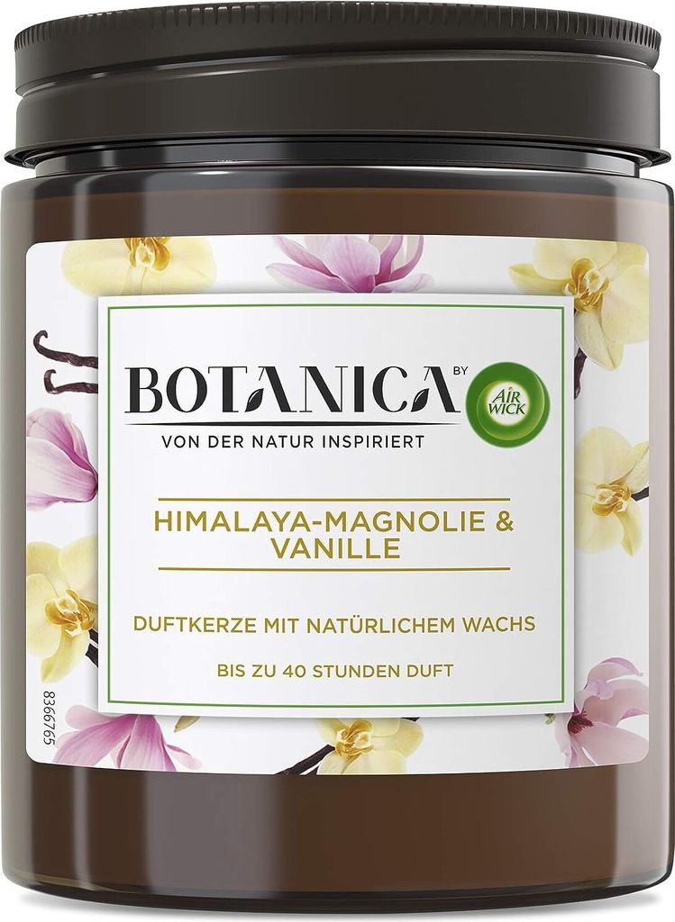 Air Wick Botanica Duftkerze Himalaya-Magnolie & Vanille, Rund, Braun, Magnolien, Vanille, 40 h, 1 Stück(e)
