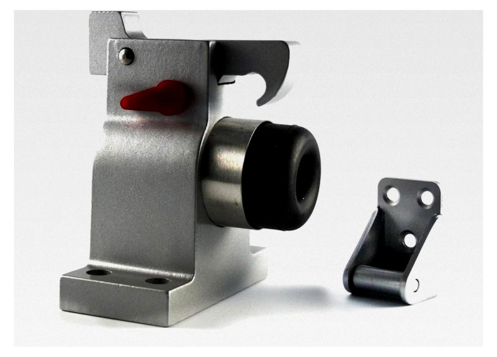 Türstopper aus Aluminiumguss grau mit Arretierung zur Bodenmontage