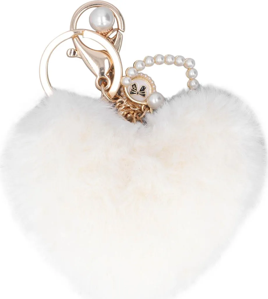 Portachiavi, a forma di cuore, soffice, morbido, peluche, inodore, resistente alla luce, di ampia applicazione, durevole, portachiavi per zaino in Zinkle