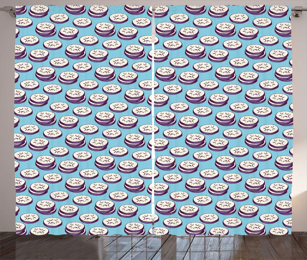 ABAKUHAUS Rideau de Cuisine Rustique Aubergine 280 x 225 cm Violet Bleu