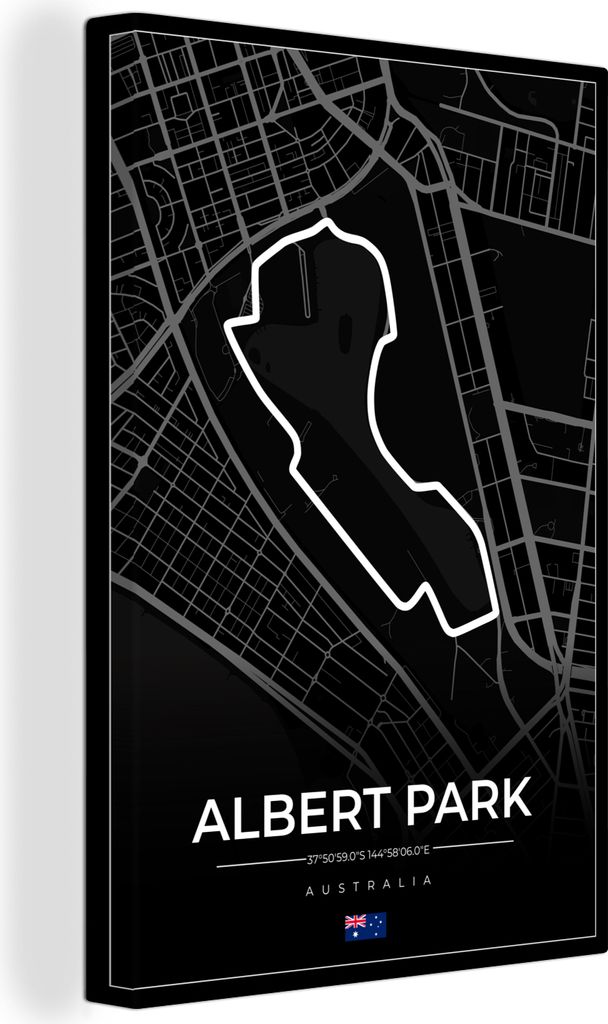 OneMillionCanvasses - Leinwandbilder - 90x140 cm, Rennstrecke - Formel 1 - Australien - Rennstrecke - Albert Park circuit - Schwarz, Wandbilder K...