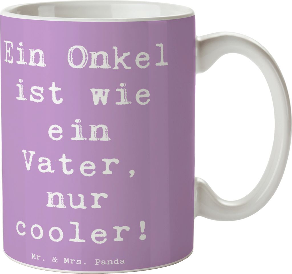 Mr. & Mrs. Panda Tasse Spruch Cooler Onkel - Lavendeltraum - Geschenk, Verwandtschaft, persönliche Erinnerungen, Spaß, Kaffeebecher, Kaffeetasse,...