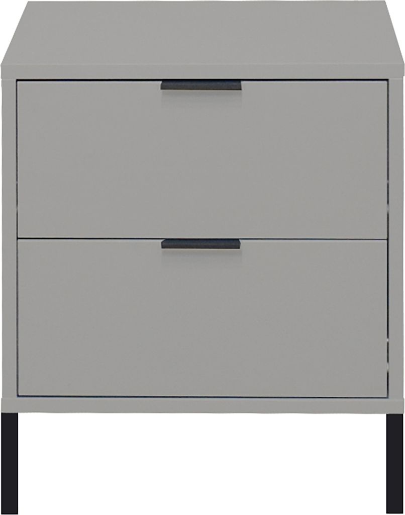Nachtkommode >Bonnie< in kreidegrau matt lack - 51x60x45cm (BxHxT)