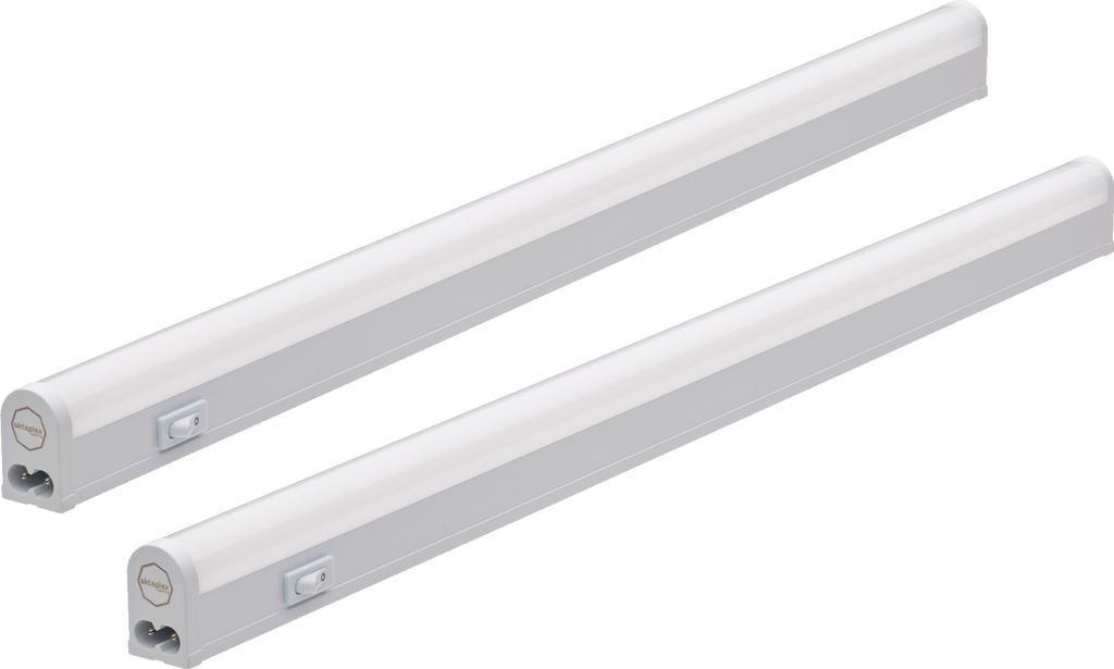 2er Set Oktaplex Unterbauleuchte Küche 28 cm Unterschrankleuchte neutralweiß 4000K 4W mit Schalter