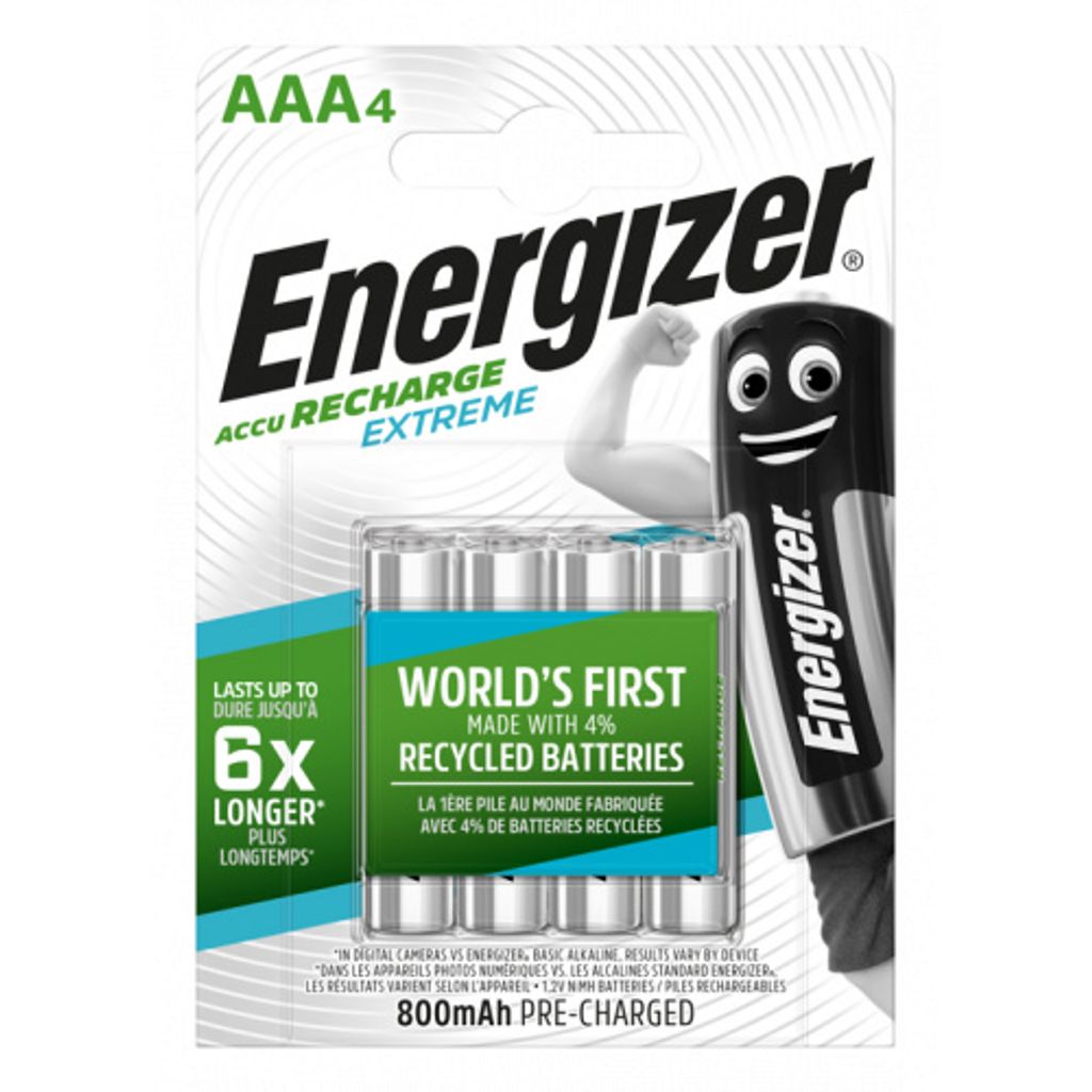 Nabíjacia batéria Energizer AAA - 800 mAh EXTREME - 4ks Obrázok produktu 