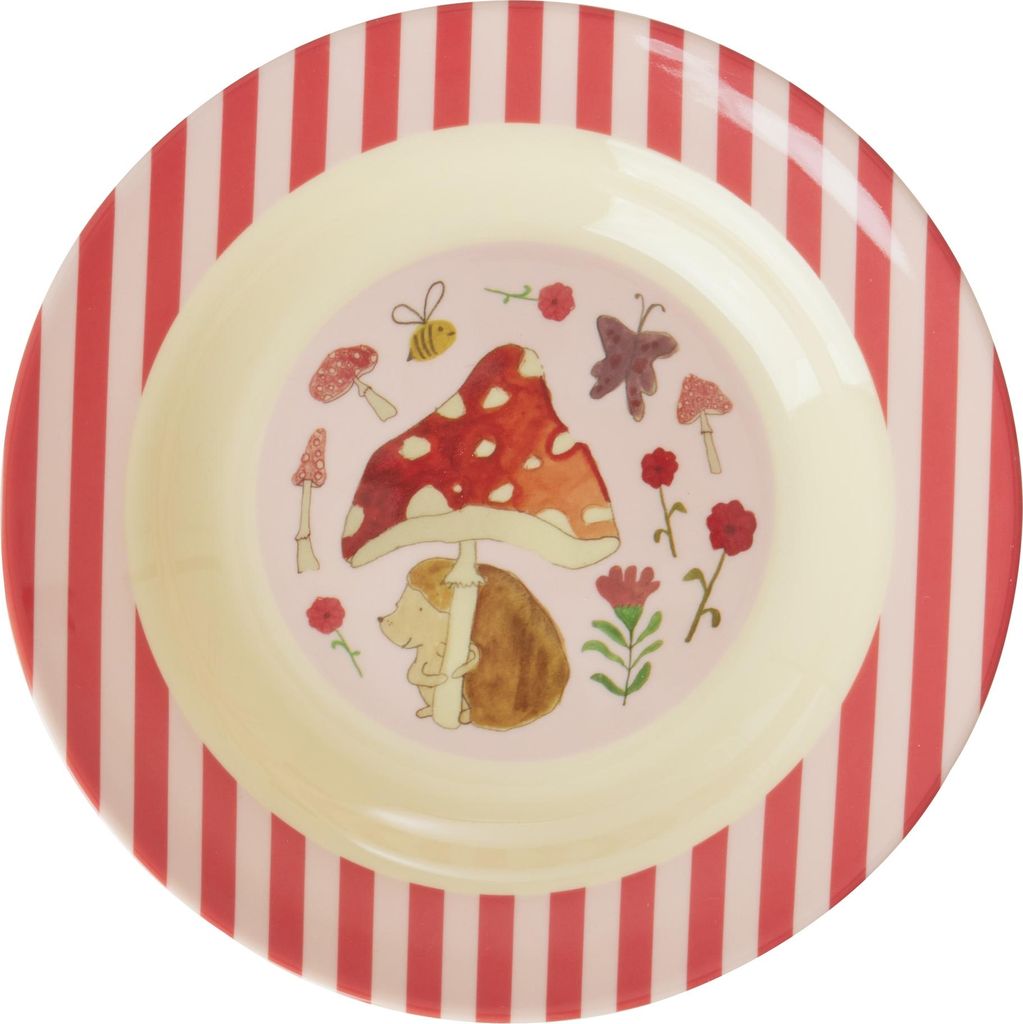 Rice Melamine Kids Bowl with Pink Happy Forest Print - 250 ml
