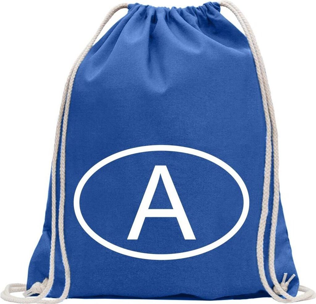 Kiwistar - Turnbeutel - royal - Österreich A - Fun Rucksack Sport Beutel Gymsack Baumwolle mit Ziehgurt