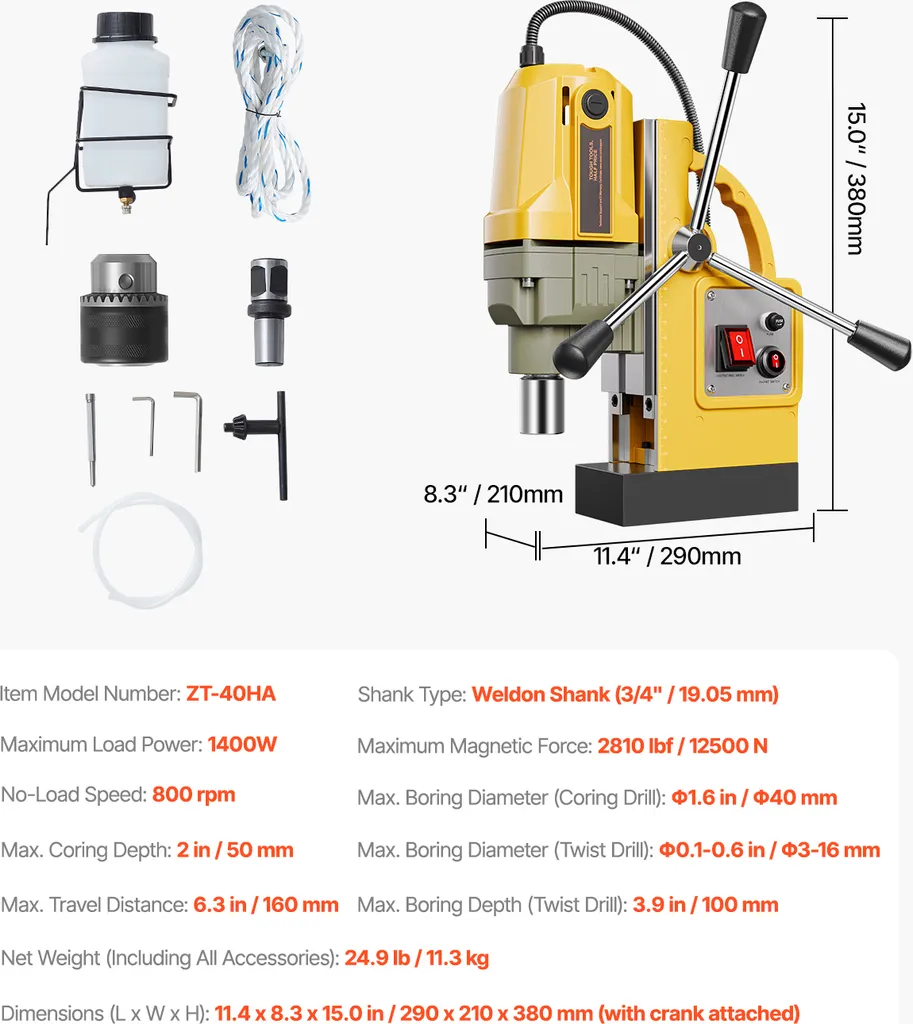 Perceuse magnétique pour structure acier - Forage industriel 1400W - 7