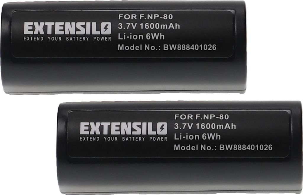 EXTENSILO 2x Akku Ersatz für Fujifilm NP-80 für Kamera Produktbild 