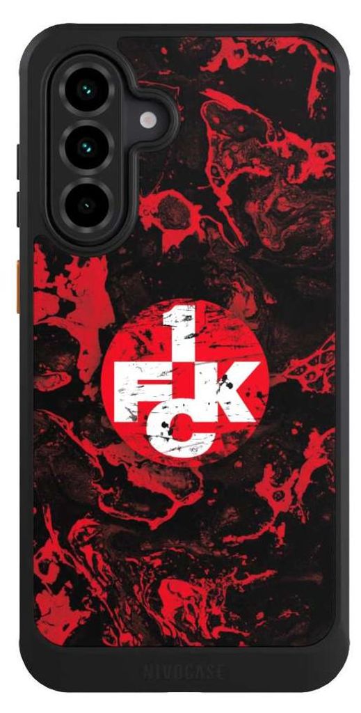 NIVOCASE Hülle für Samsung Galaxy A36 5G Handyhülle NIVOcore Case Schwarz 1. FC Kaiserslautern 1. FCK Logo