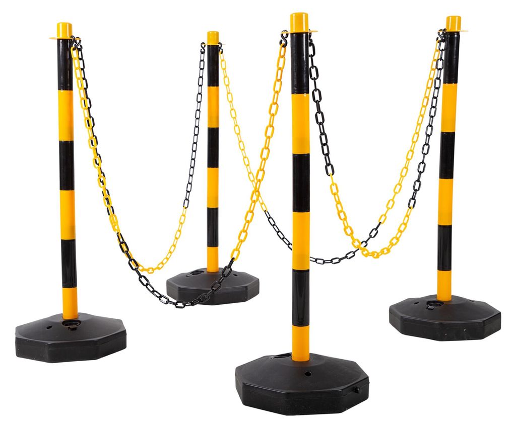 KS Tools Absperrpfosten-Satz mit Kette, 13-tlg