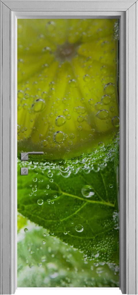 Tür Selbstklebende 80x210 cm Türfolie Türtapete Klebefolie - Cocktail mit Limette
