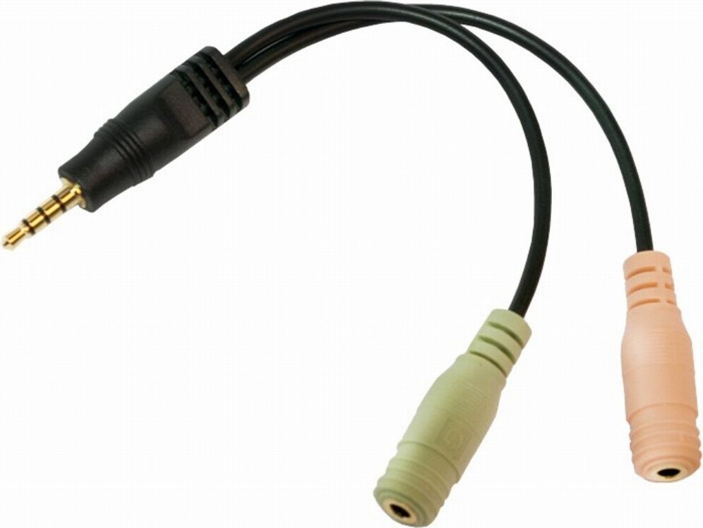 Logilink Audio Adapter 3,5mm Male 4p.-> 2x3,5mm female 15cm