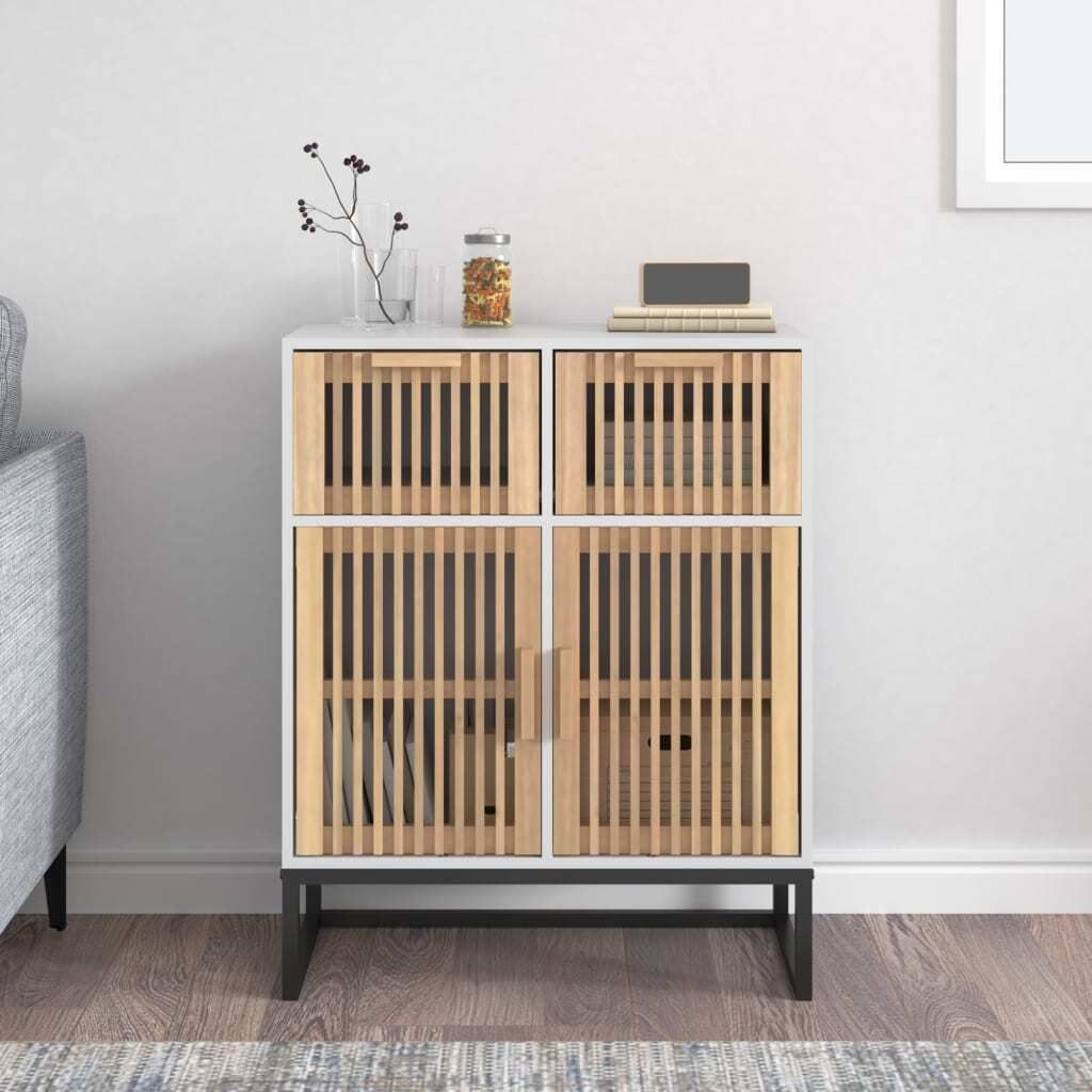 "2026 Promotion" Mehrzweckschrank, Flurschrank Sideboard, Weiß 60x30x75 cm Holzwerkstoff - Kommoden CC21298