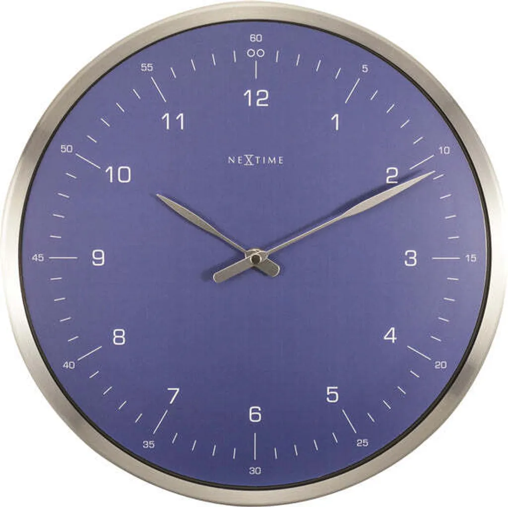 Grande horloge murale en métal bleu 33 cm Ne-3243Bl pour la cuisine