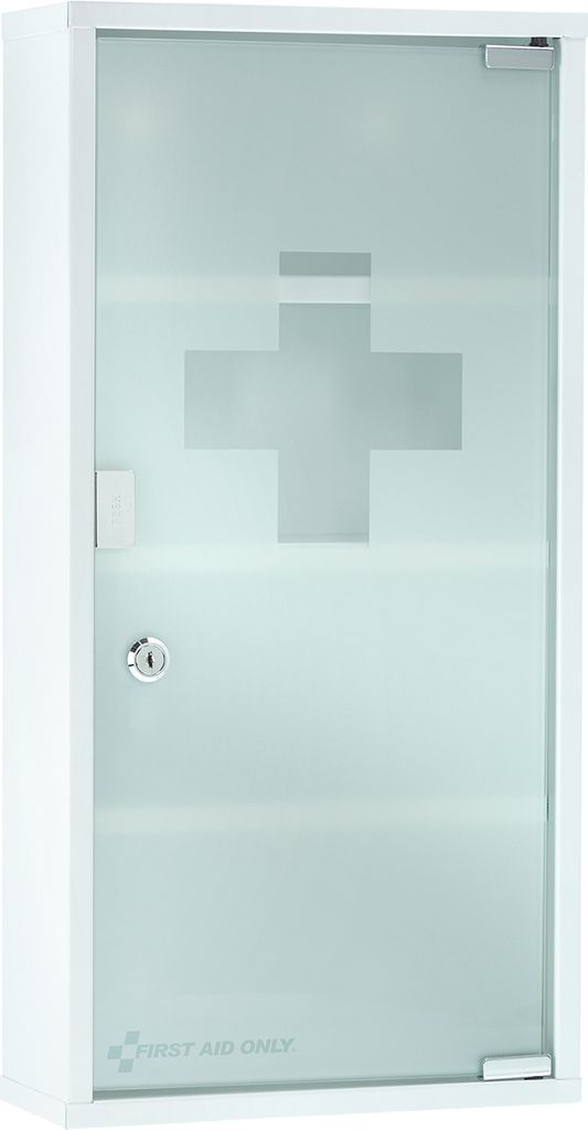 First Aid Only Medizinschrank Weiß mit 4 Fächern und Produktbild 