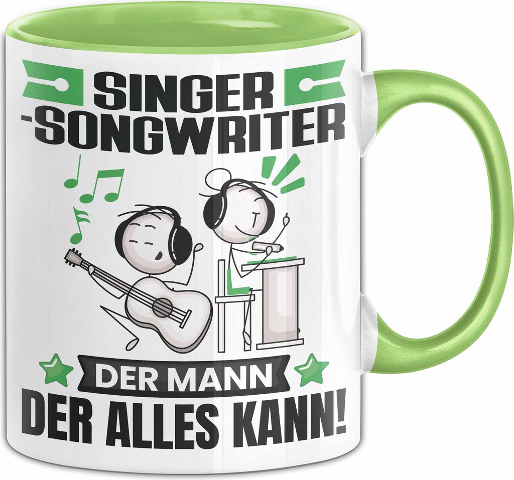 Singer-Songwriter Tasse Geschenk für Singer-Songwriter Der Mann Der Alles Kann Geschenkidee zum Geburtstag (Grün)