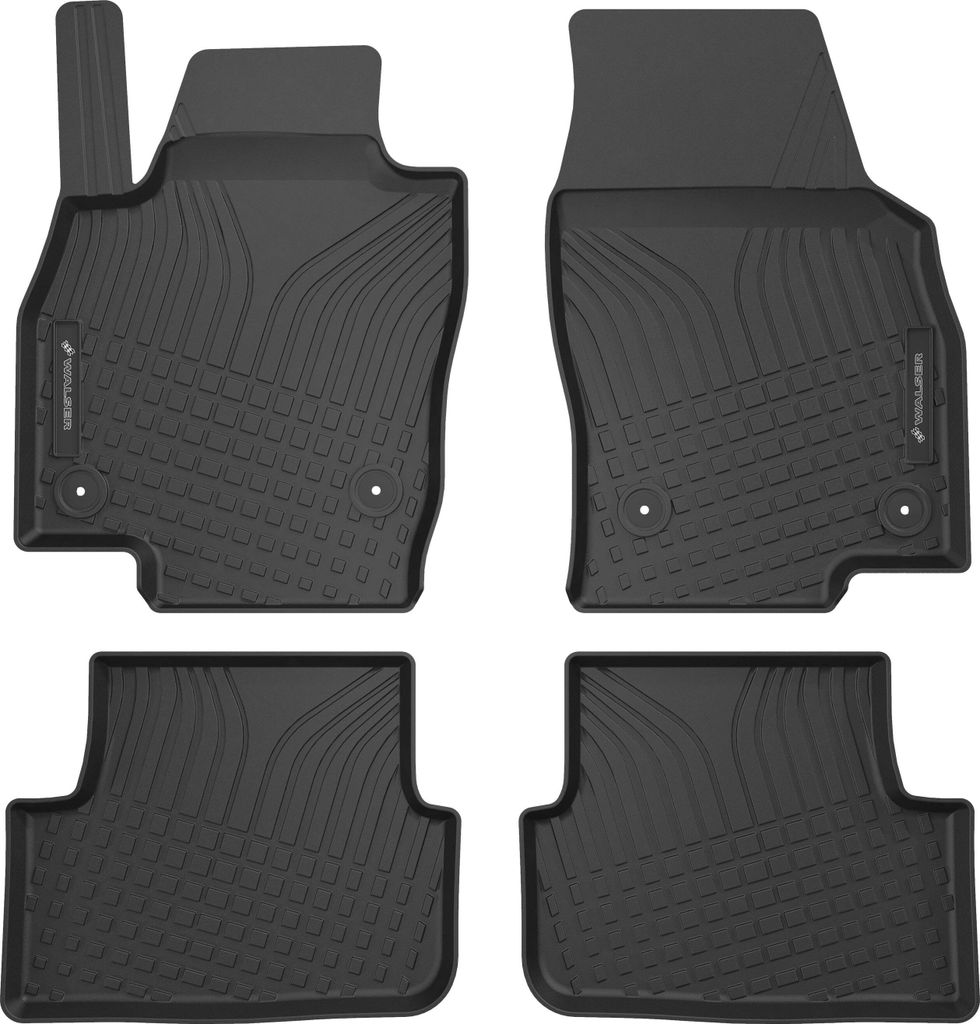WALSER Premium Fussmatten Auto für Seat Arona/Seat Ibiza V/VW Polo VI 2017-Heute, Skoda Fabia IV/VW Taigo 2021-Heute, 100% passgenaue Gummimatten ...