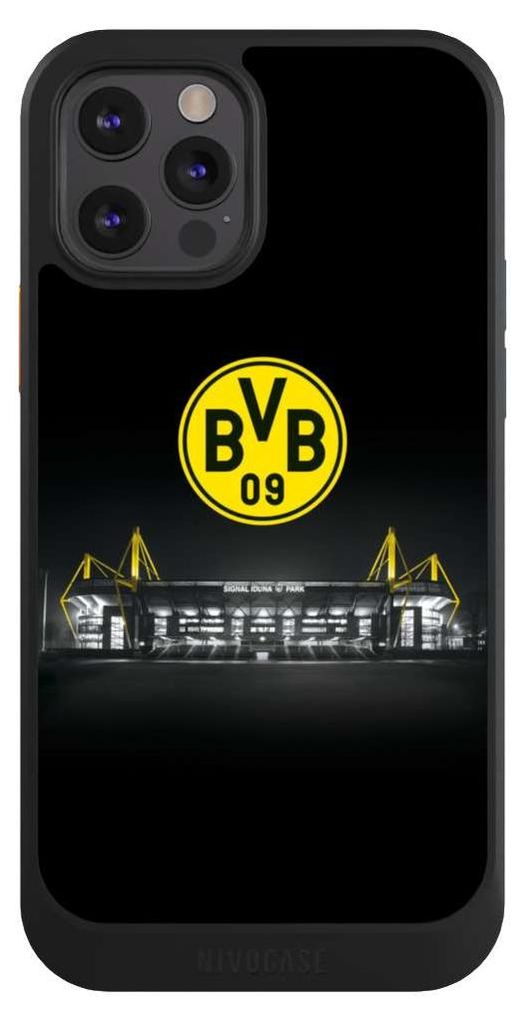 NIVOCASE Hülle für Apple iPhone 12 Pro Handyhülle NIVOcore Case Schwarz BVB Borussia Dortmund Stadion
