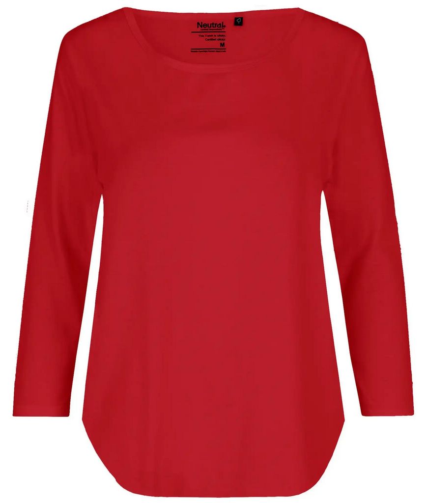 Neutral - T-Shirt für Damen 3/4 Ärmel LT3854 (XL) (Rot)