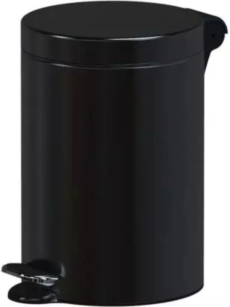 Poubelle à pédale 5 Litres noire pour WC et bureau avec fermeture clic