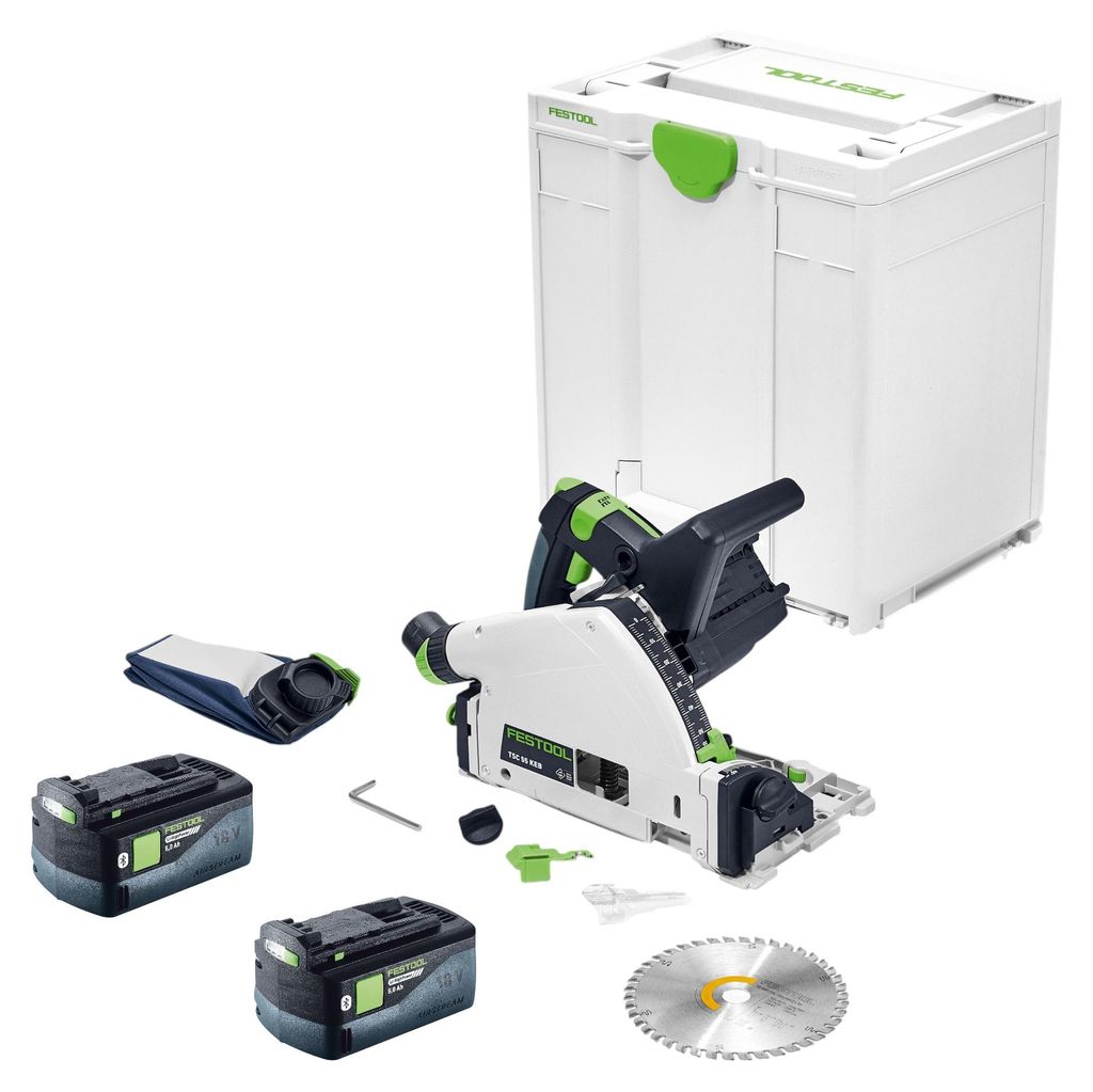 Festool TSC 55 KEB-Basic Akku Tauchsäge 18 / 36 V 160 mm Brushless + 2x Akku 5,0 Ah + Systainer - ohne Ladegerät