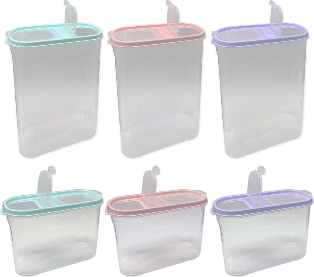 6er Set Schüttdose Vorratsdose Je 3x 1,4 Liter & 3x 2,8 Liter Aufbewahrungsdose Streudosen Frischhaltedosen Müslidose Lebensmittel Vorratsbehälter