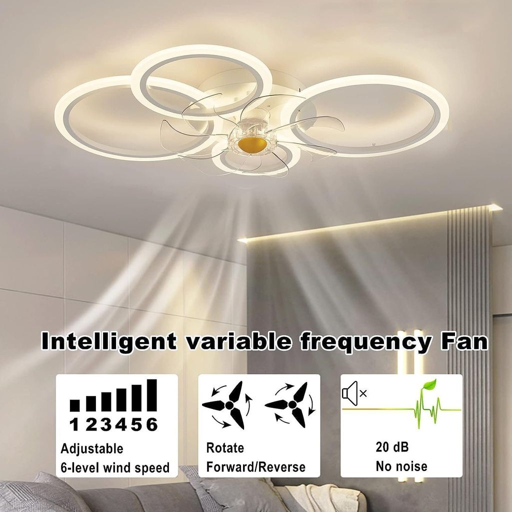 Welikera Deckenventilator Deckenleuchte,Deckenlüfter mit Produktbild 2