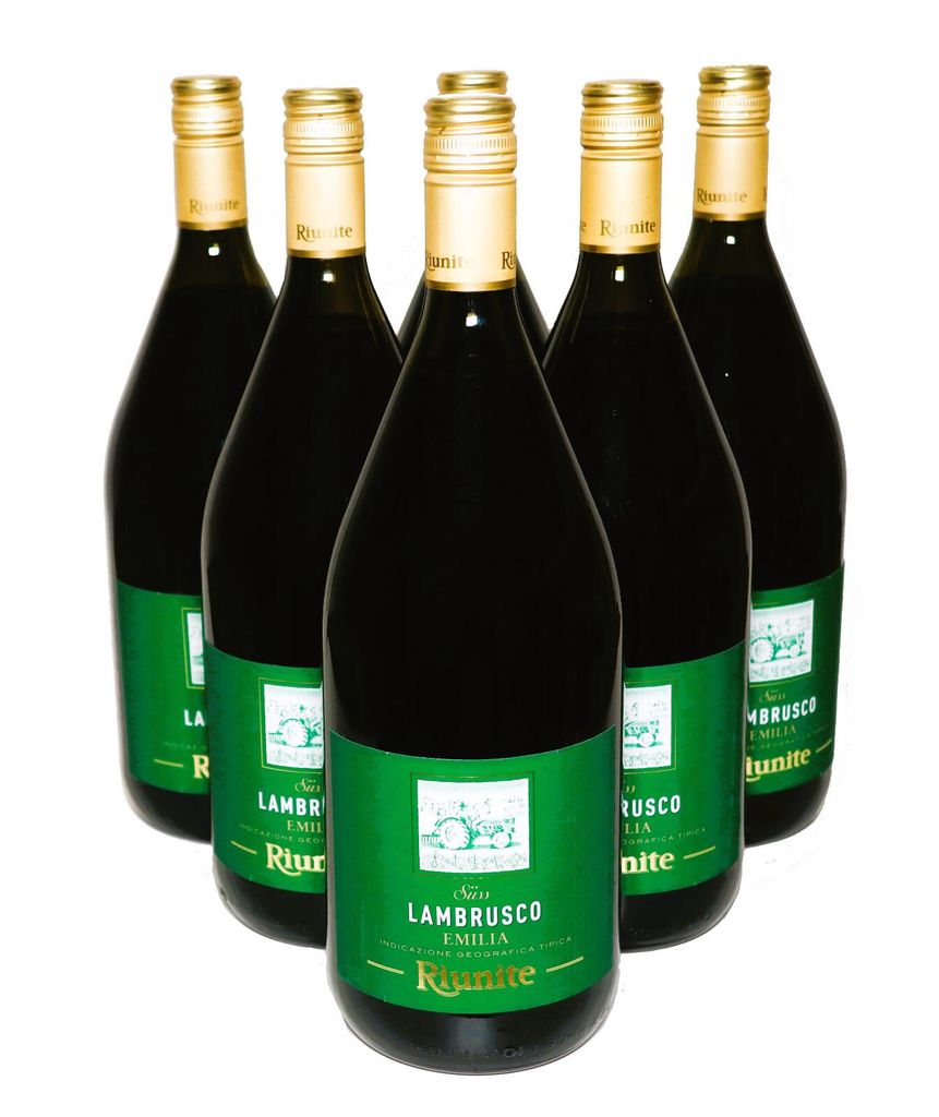6 Flaschen Lambrusco Dell Emilia Riunite roter Perlwein 7% Produktbild 