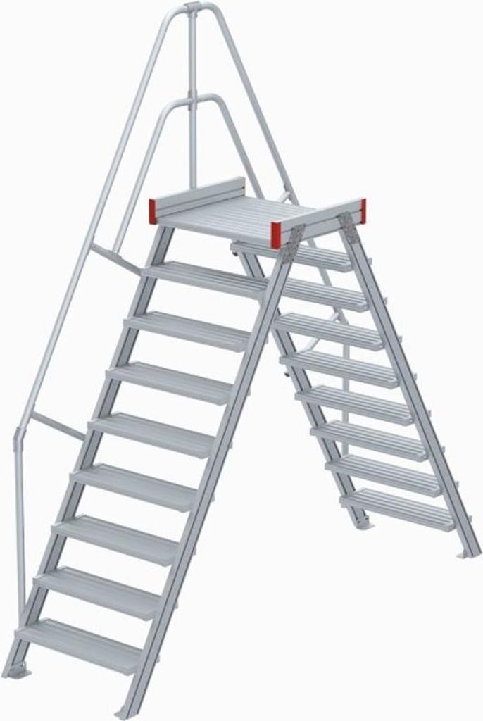 Euroline 512 Überstieg 60° 600mm Stufenbreite 2x9 Stufen Alu gerieft