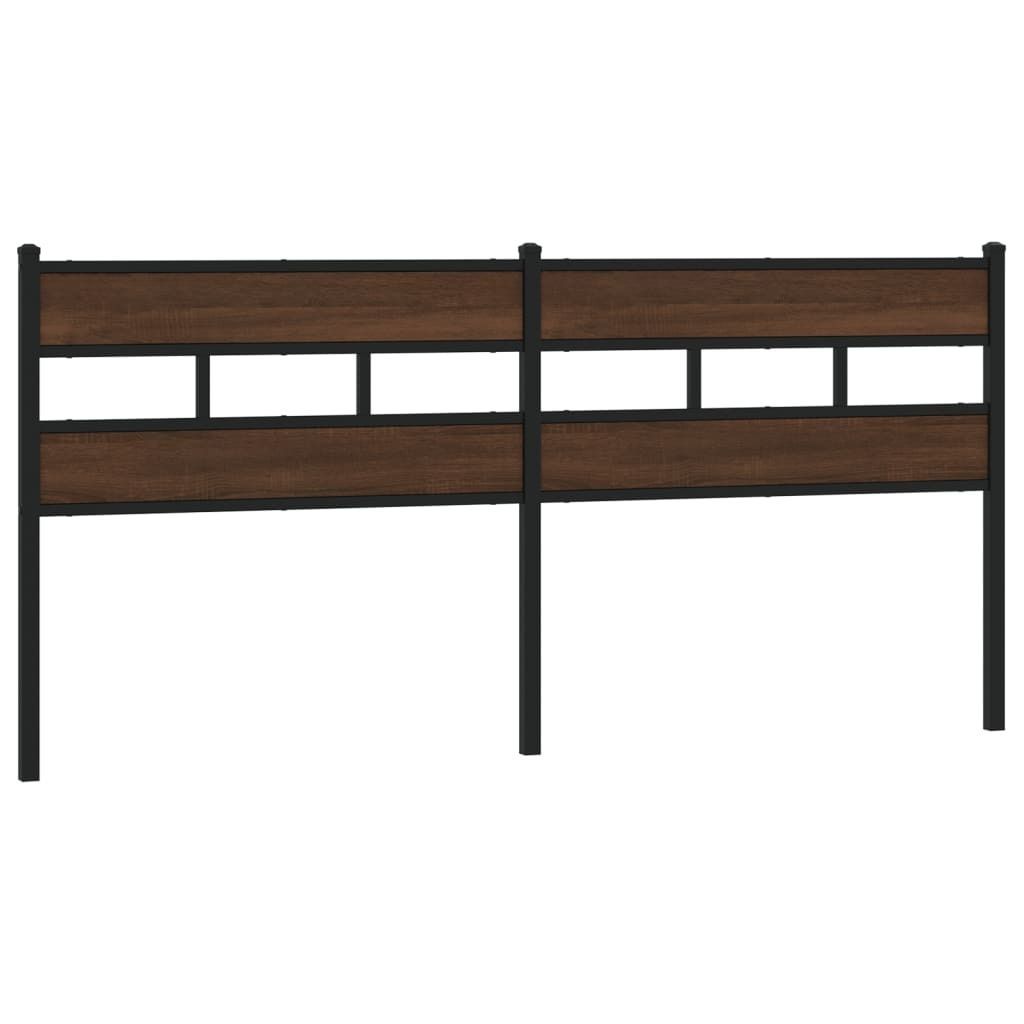 Ersatz-Kopfteil Braun Eichen-Optik 200 cm Stahl und Holzwerkstoff