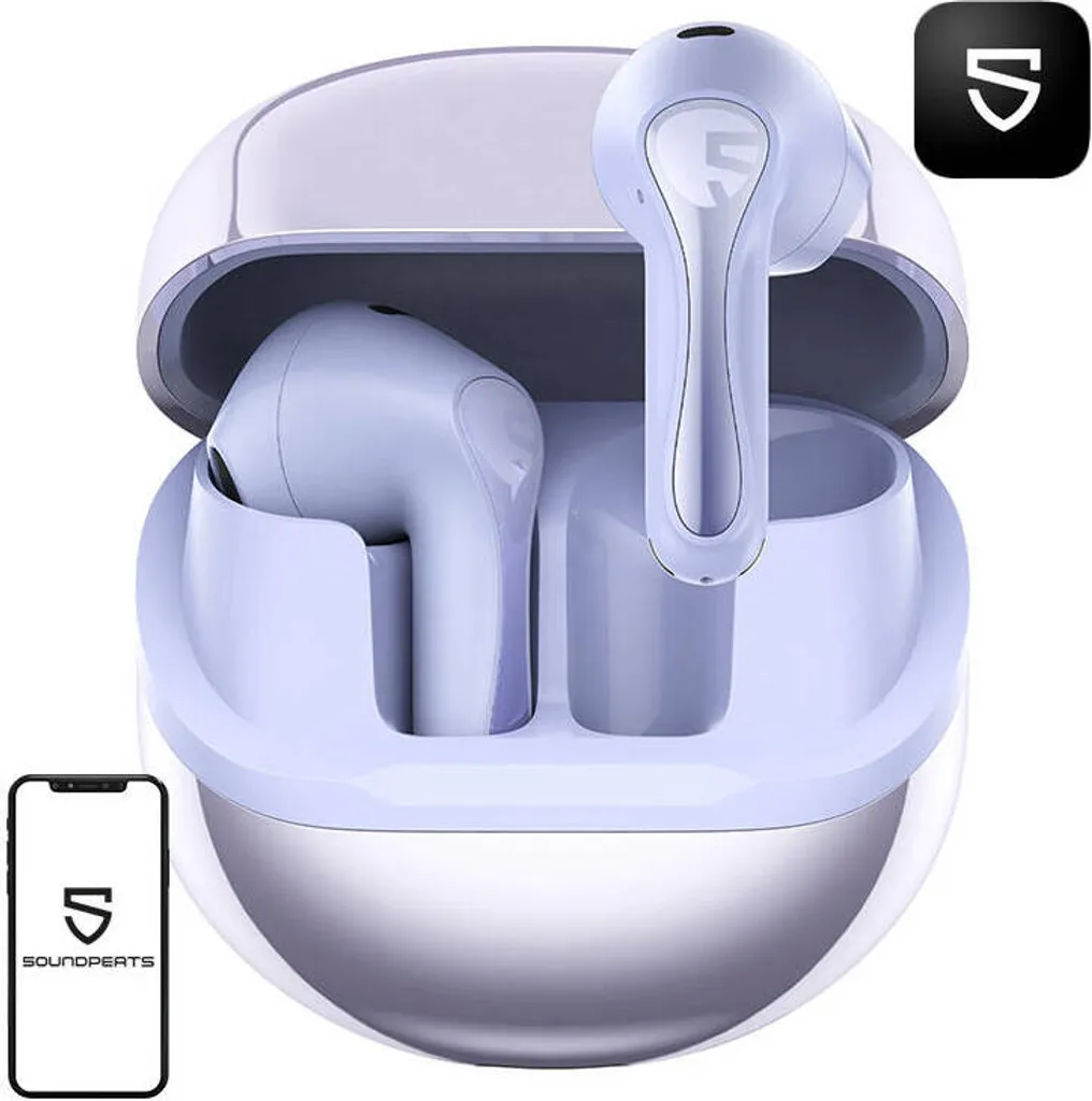 SoundPEATS Air5 Purple : Écouteurs sans fil avec micro pour appels clairs