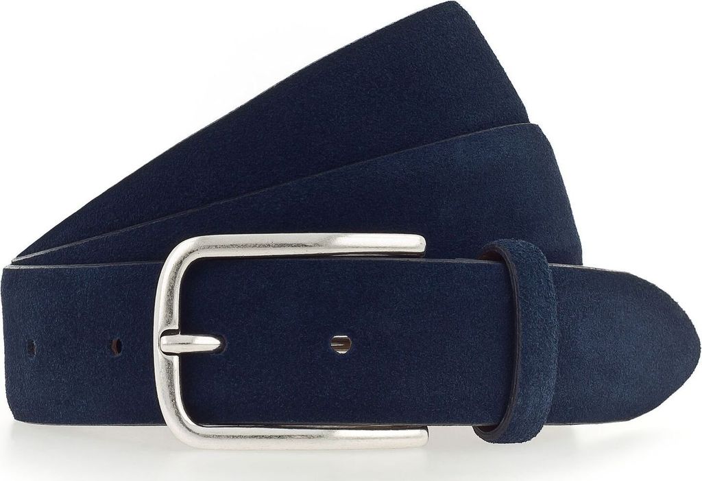 Vanzetti Leder Gürtel Velours Belt W90 Teal dunkelblau