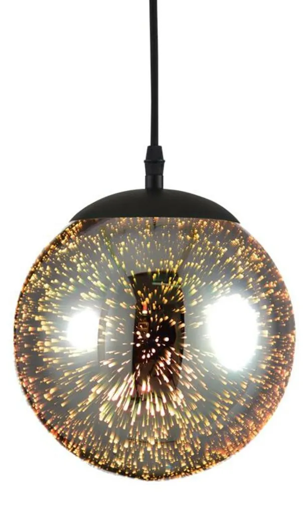 Lustre suspension moderne ACA Avantgarde AD804320 en métal brossé noir