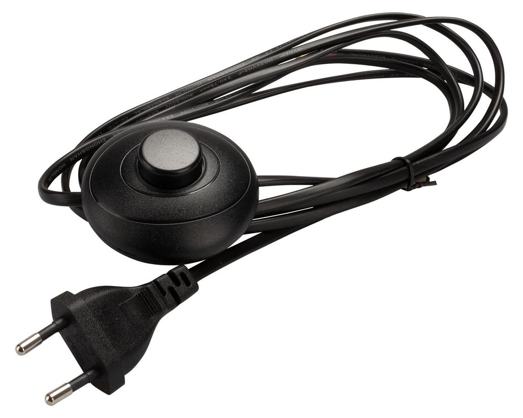 Netzkabel 3 m Eurostecker + Fußschalter 300 SW C7 schwarz Produktbild 