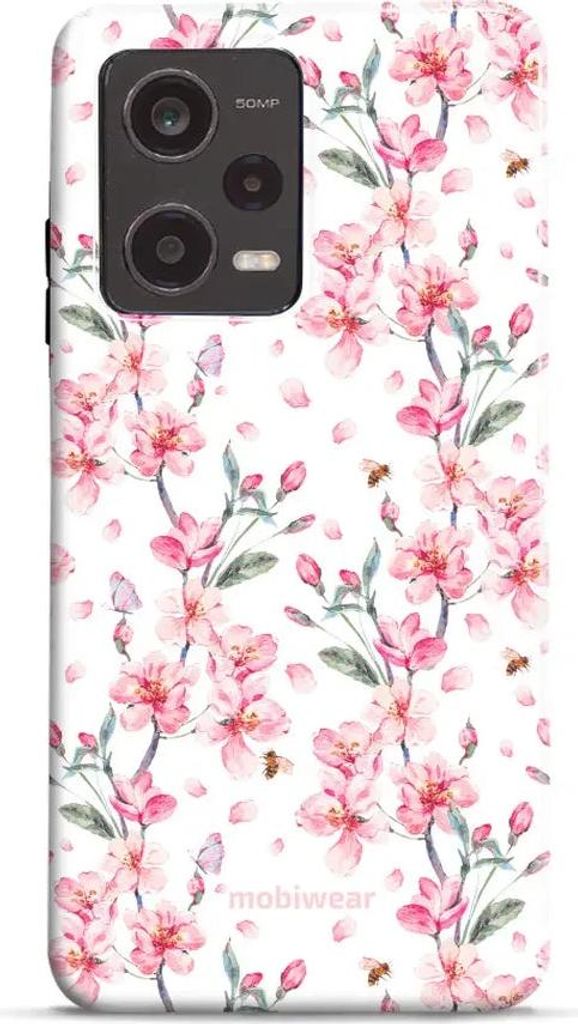 Handyhülle für Xiaomi Redmi Note 12 Pro 5G, Mobiwear Elite Pro, Japanischer Blumenstrauß