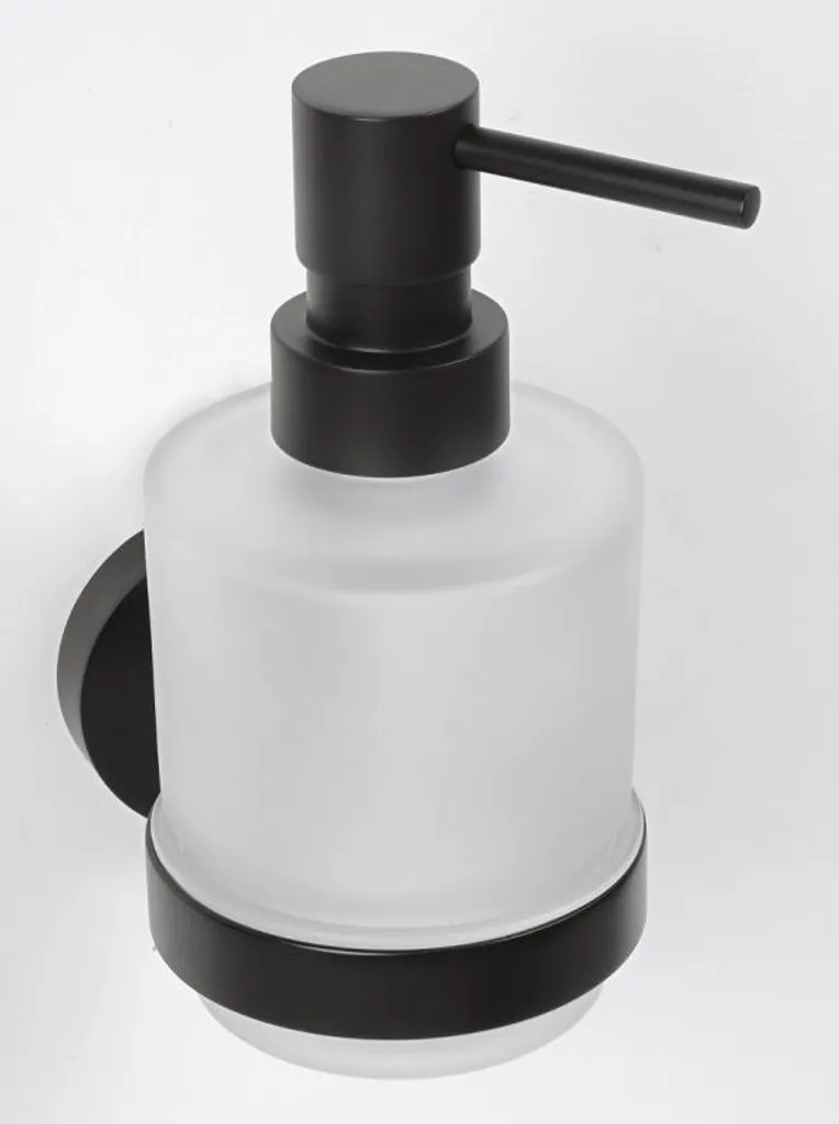 DARK Distributeur de savon mural Noir mat 200ml - Design Industriel