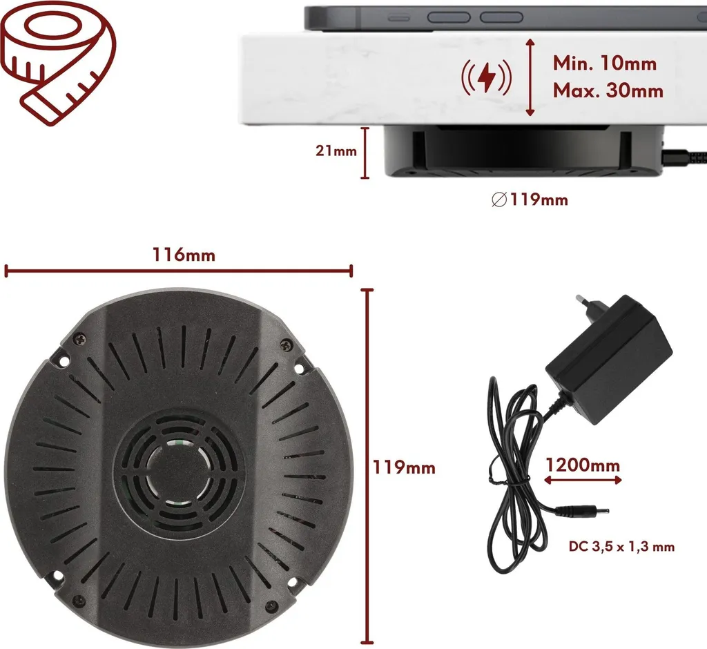 Chargeur à induction 10W avec ventilateur pour éviter la surchauffe Qi - 6