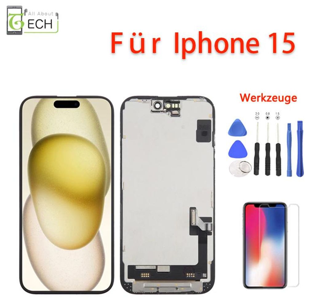 Für iPhone 15 LCD Display Retina Touchscreen Bildschirm Produktbild 