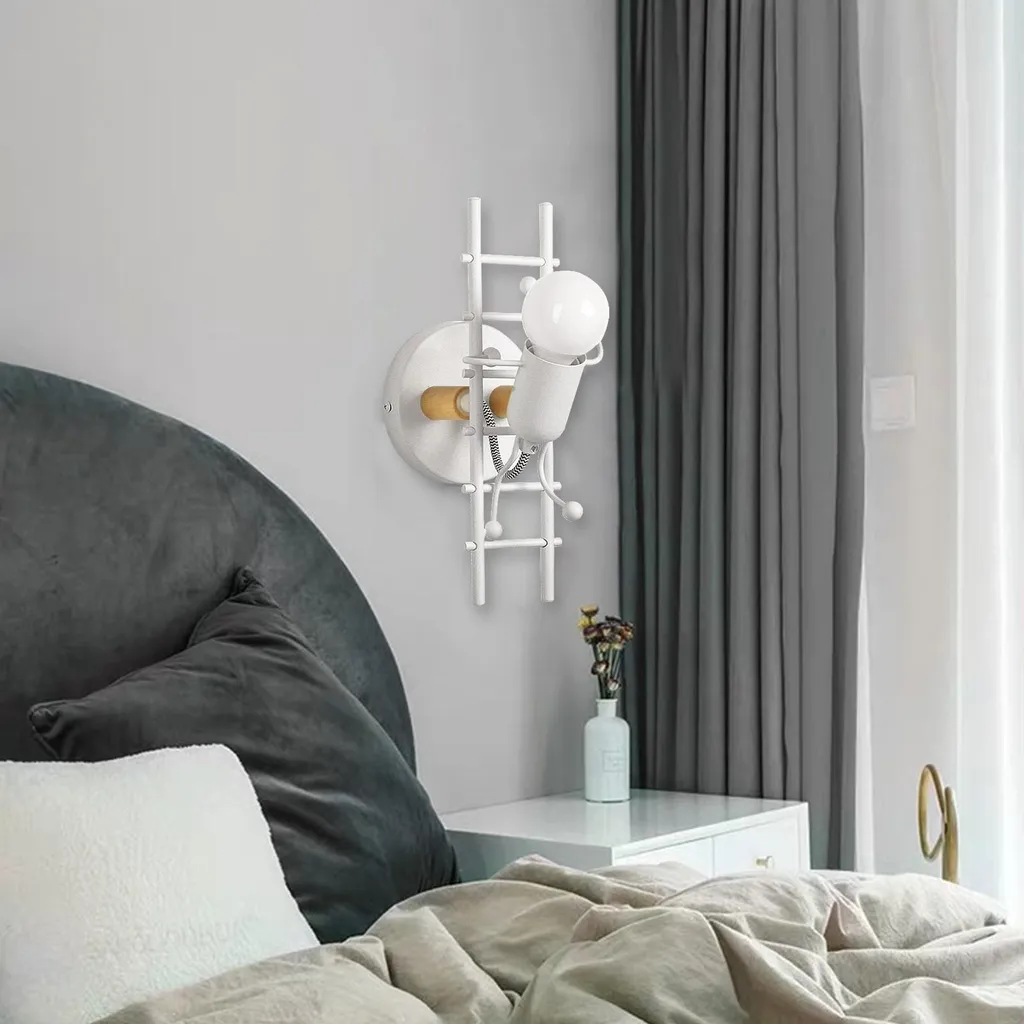 Offerta Applique Legno Bianco E27 | Illuminazione Camera e Corridoio - 3
