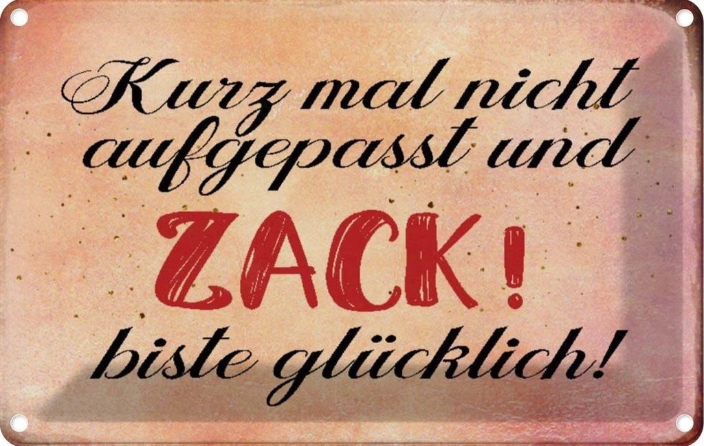 vianmo Blechschild 20x30 cm nicht aufgepasst und glücklich Spruch Zitat