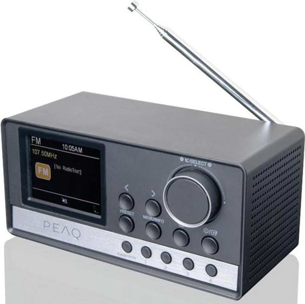 PEAQ PCR 440 Radiowecker mit DAB+, DAB+/FM, DAB+, FM, Bluetooth, Schwarz/Grau