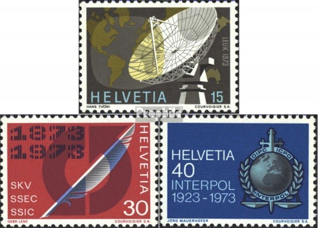 Briefmarken Schweiz 1973 Mi 988-990 (kompl.Ausgabe) postfrisch Jahresereignisse
