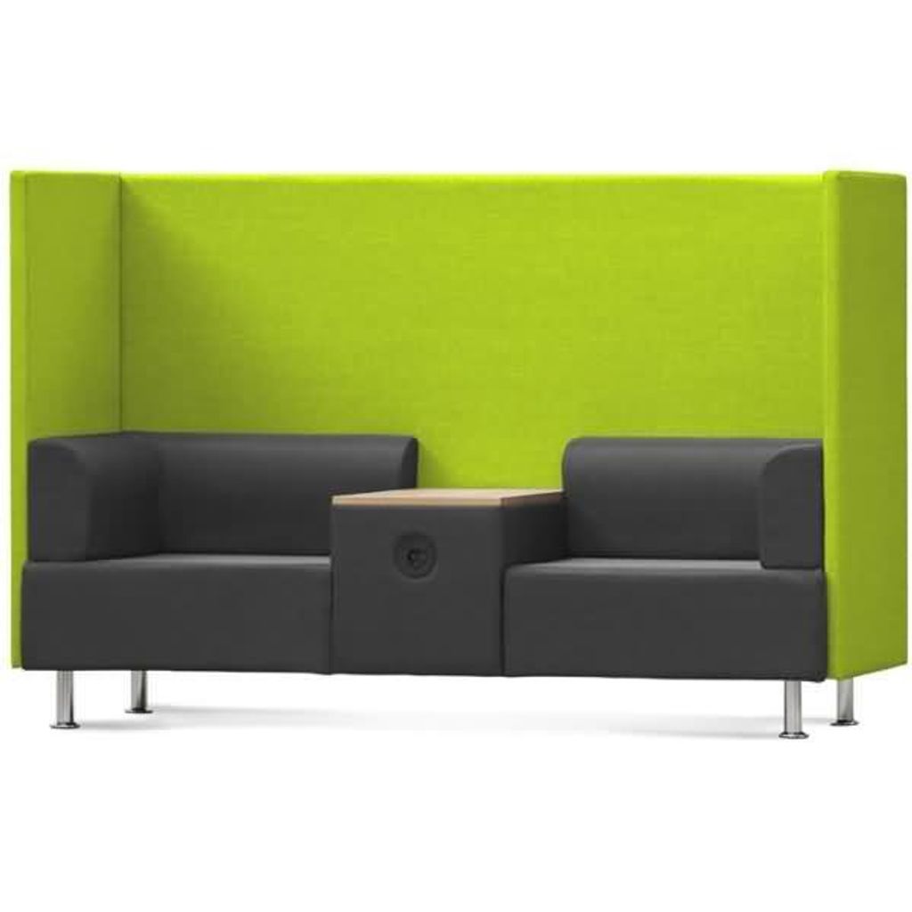 Sitzsofa Be Soft Doppelsitz + Tisch grau/grün.